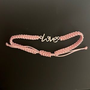 🆕 Love Friendship Bracelet Adjustable Size Pink Silver